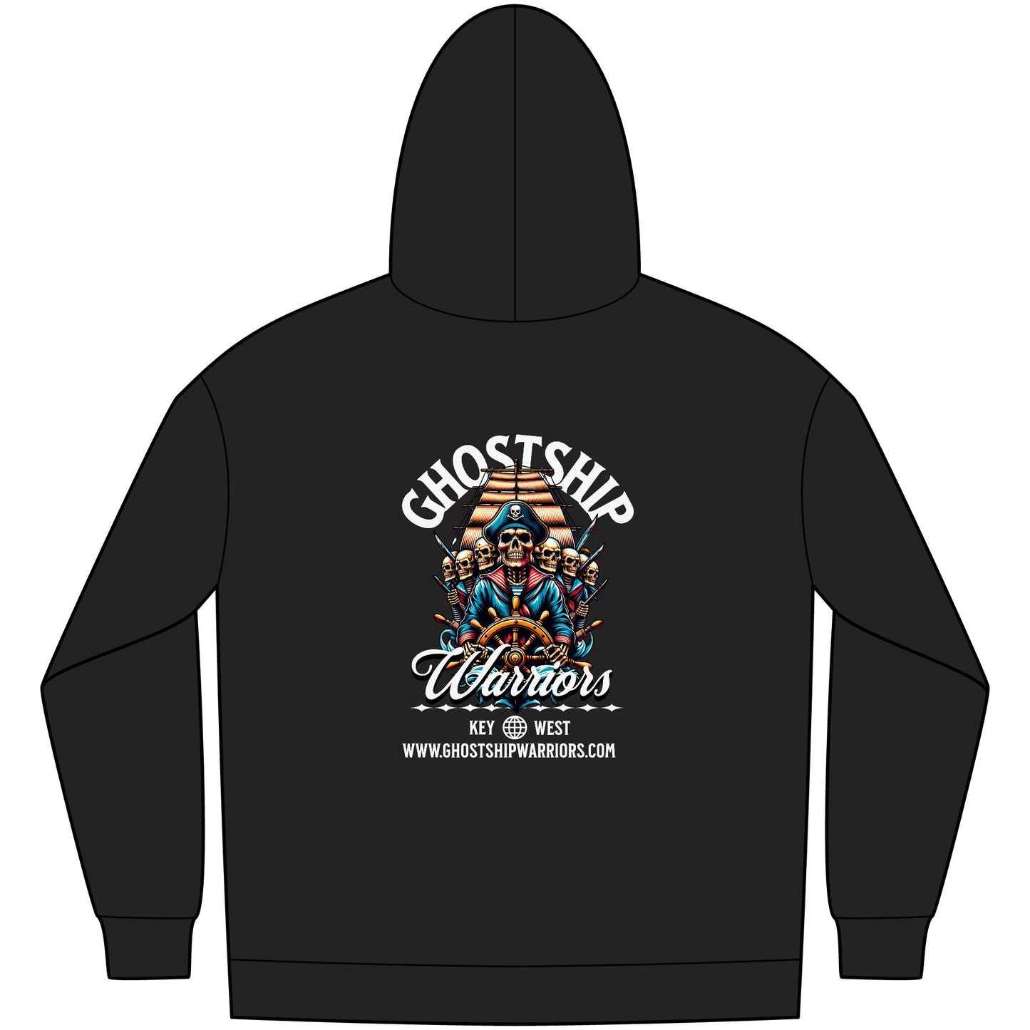 Ghostship Warriors Hoodie — Key West Pirate Skull Fleece Pullover