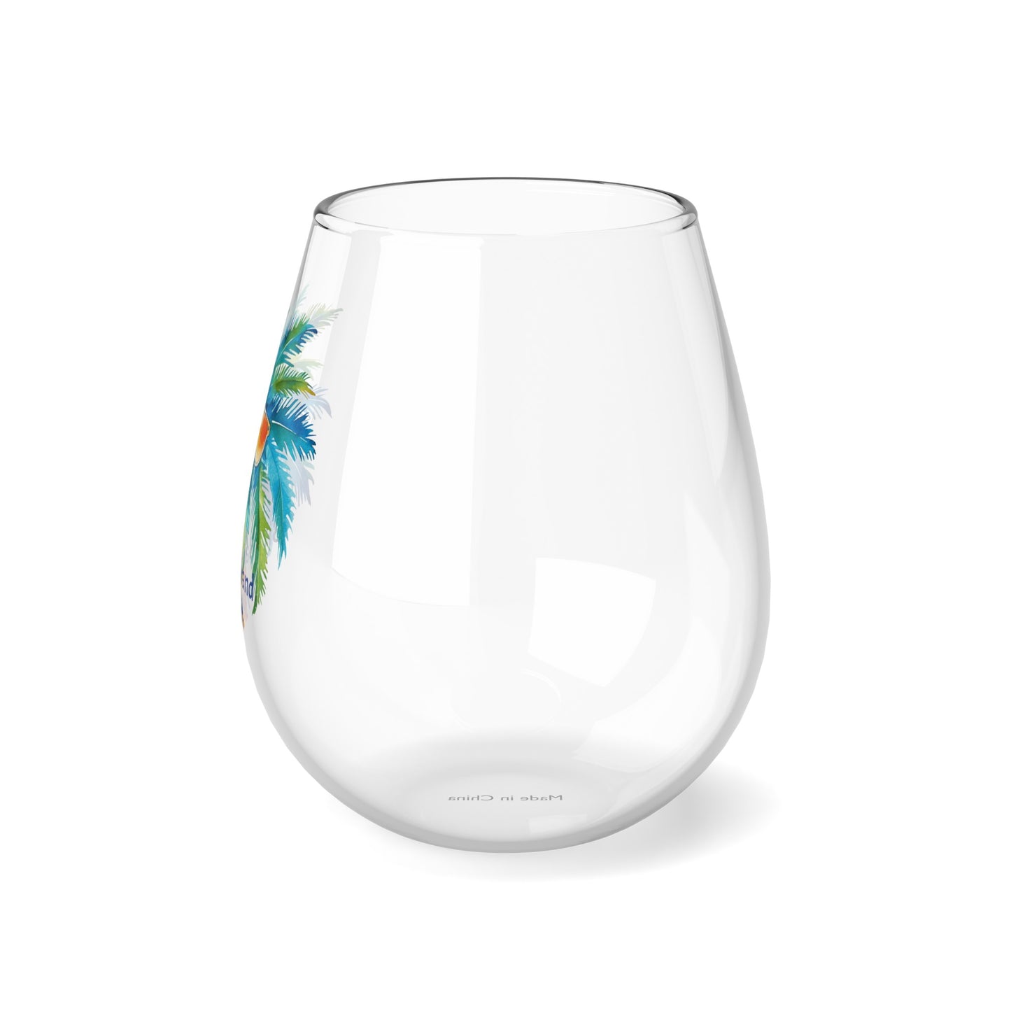 Tropical Bliss Wine Glass Collection-Sunny Palm Delight