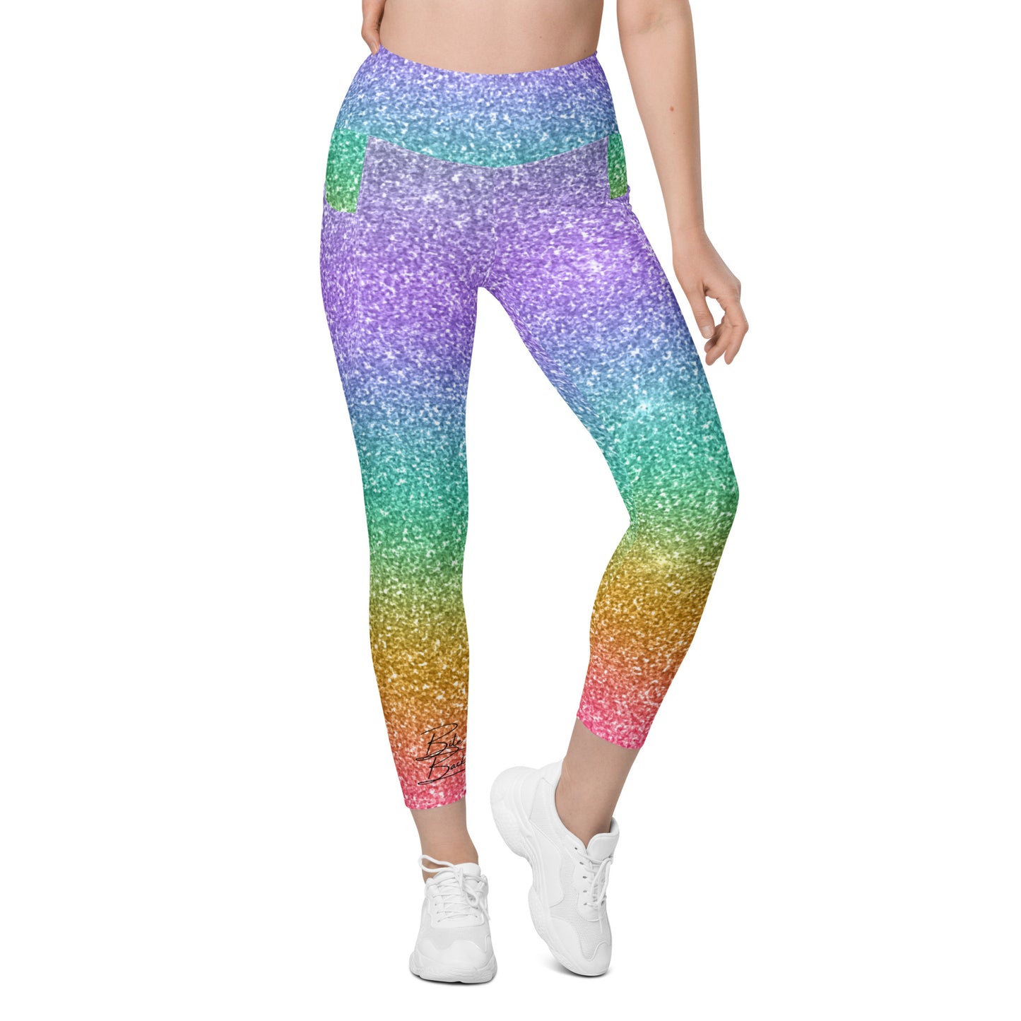 Tropical Sunset Glitz Leggings with pockets